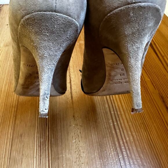 Kate Spade nude suede bow pointed toe pumps SIZE 9.5B - Picture 4 of 8